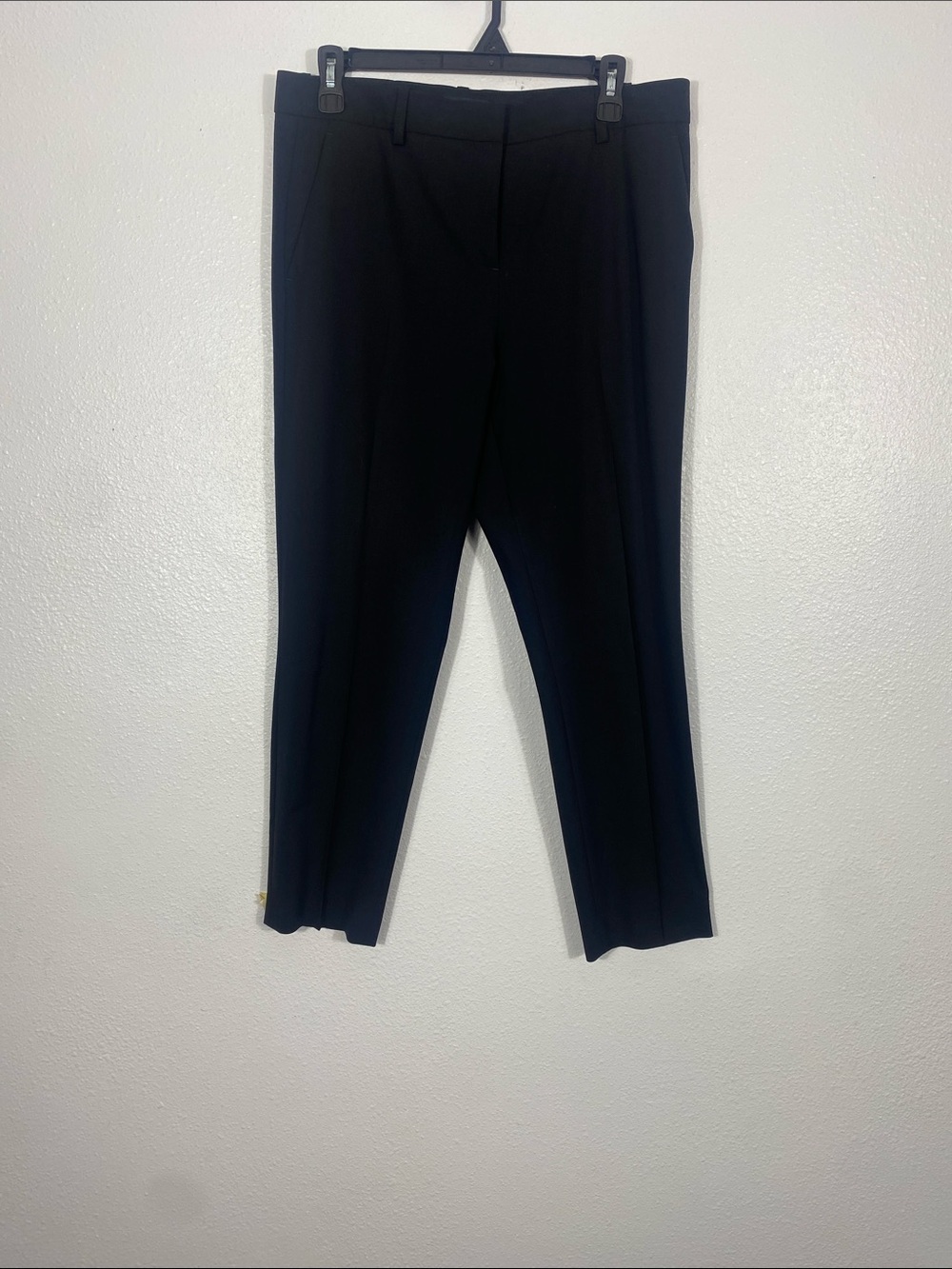 Theory Black Tailored Straight-Leg Trousers Size 6 Shell 96% Wool 4% Elastane - Picture 3 of 16